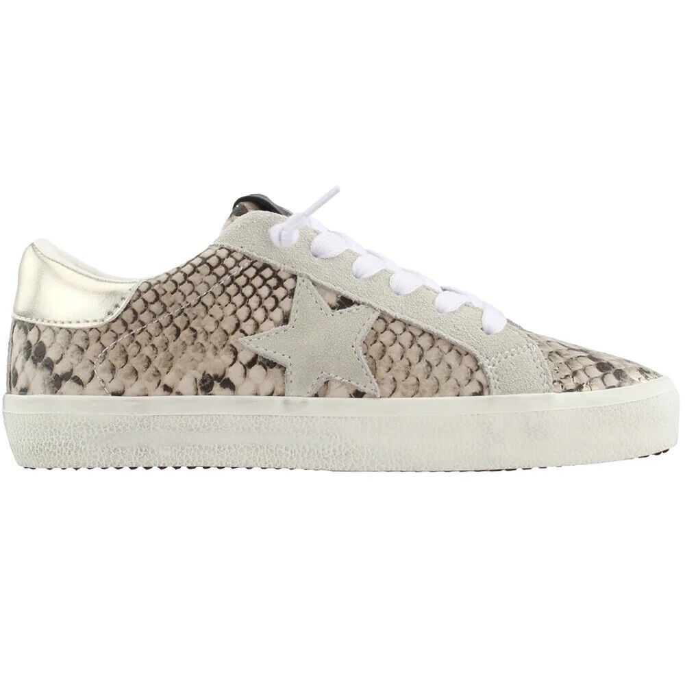 Steve Madden Philosophy Sneaker women shoes skin snake brown gold size 10